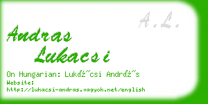andras lukacsi business card